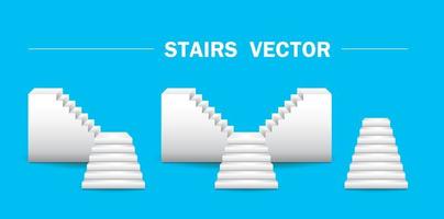 conjunto de vectores de escaleras blancas para diseño de escenarios o diseño gráfico o exhibición de productos.