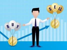 Forex trader is trading money illustration vector. vector