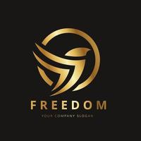 diseño de logotipo de pájaro dorado, logotipo de empresa vector