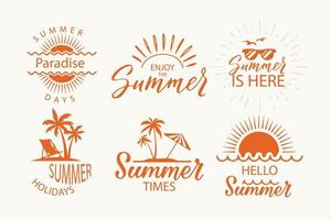 summer logo labels collection set vector