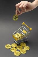 Cryptocurrency bitcoin the future coin,bitcoin mining and Technology global network connections concept photo
