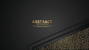 Lujoso y elegante fondo de capas superpuestas con efecto dorado brillante. patrón de puntos realistas en el fondo texturizado para el diseño de materiales de elementos y otros usuarios vector