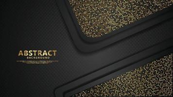 Lujoso y elegante fondo de capas superpuestas con efecto dorado brillante. patrón de puntos realistas en el fondo texturizado para el diseño de materiales de elementos y otros usuarios vector