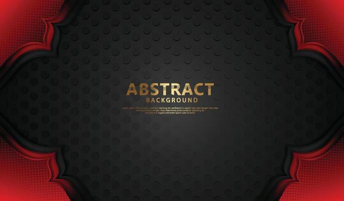 Luxury overlap layers background with lines effect. Realistic halftone dots on textured dark background