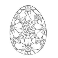 Easter egg coloring page easter bunny coloring page vector