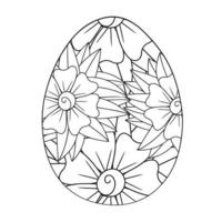 Easter egg coloring page easter bunny coloring page vector