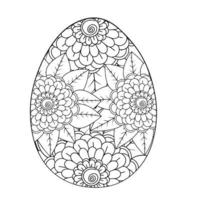 Easter egg coloring page easter bunny coloring page vector