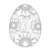 Easter egg coloring page easter bunny coloring page vector