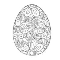 Easter egg coloring page easter bunny coloring page vector