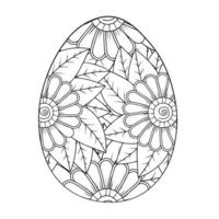 Easter egg coloring page easter bunny coloring page vector