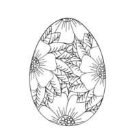 Easter egg coloring page easter bunny coloring page vector