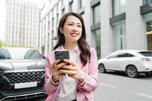 Asian business woman image on the street photo