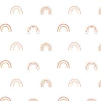 Childish pattern with cute rainbows. Kid's boho style. Hand-drawn pattern with rainbow. Vector illustration.