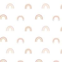 Childish pattern with cute rainbows. Kid's boho style. Hand-drawn pattern with rainbow. Vector illustration.