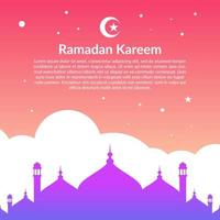 Islamic Ramadan background vector, template design for greeting card vector