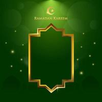Islamic design mosque door or window for greeting background Ramadan Kareem and Eid Mubarak event vector