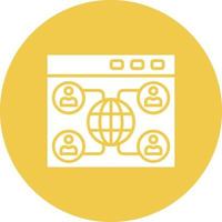 User Networking Glyph Circle Background Icon vector
