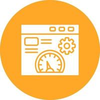 Page Optimization Glyph Circle Background Icon vector