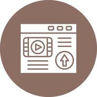 Webpage Upload Glyph Circle Background Icon vector