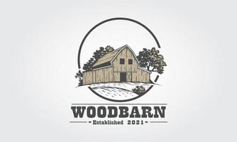 Wood Barn Vector Logo Template. Logo template suitable for business and product names.