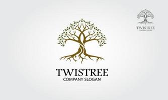 Twistree Vector Logo Template. A stylised tree icon symbol concept illustration.