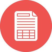 Spreadsheet Glyph Circle Background Icon vector