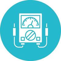 Voltmeter Glyph Circle Background Icon vector