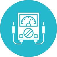 Voltmeter Glyph Circle Background Icon vector