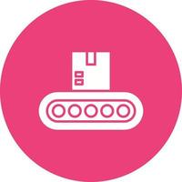 Conveyor Belt Glyph Circle Background Icon vector