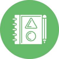 Engineer Notebook Glyph Circle Background Icon vector