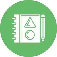 icono de fondo de círculo de glifo de cuaderno de ingeniero vector