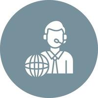 Interpreter Glyph Circle Background Icon vector