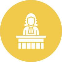 Magistrate Glyph Circle Background Icon vector