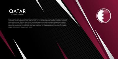 Maroon and black Geometric abstract background design. Qatar independence day template design. vector