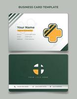 Business card in green and white design. Healthy business card design.