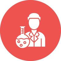 Chemist Glyph Circle Background Icon vector