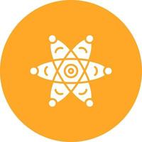 Atom Glyph Circle Background Icon vector