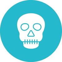Skull Glyph Circle Background Icon vector