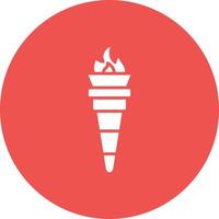 Torch Glyph Circle Background Icon vector