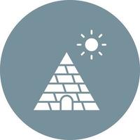 Pyramid Glyph Circle Background Icon vector