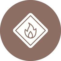Flammable Glyph Circle Background Icon vector