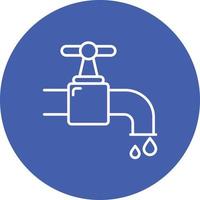 Water Tap Line Circle Background Icon vector