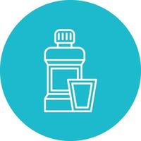 Mouthwash Line Circle Background Icon vector