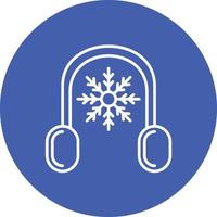 Earmuffs Line Circle Background Icon vector