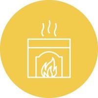 Chimney Line Circle Background Icon vector