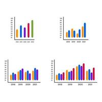 conjunto de vectores de infografía. diagrama gráfico gráfico con años. infografía de elemento de plantilla.