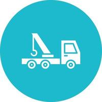 Tow Truck Glyph Circle Background Icon vector