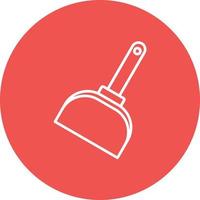 Dustpan Line Circle Background Icon vector