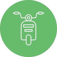 icono de fondo de círculo de línea de scooter vector