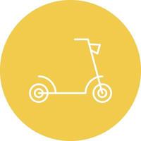 Kick Scooter Line Circle Background Icon vector